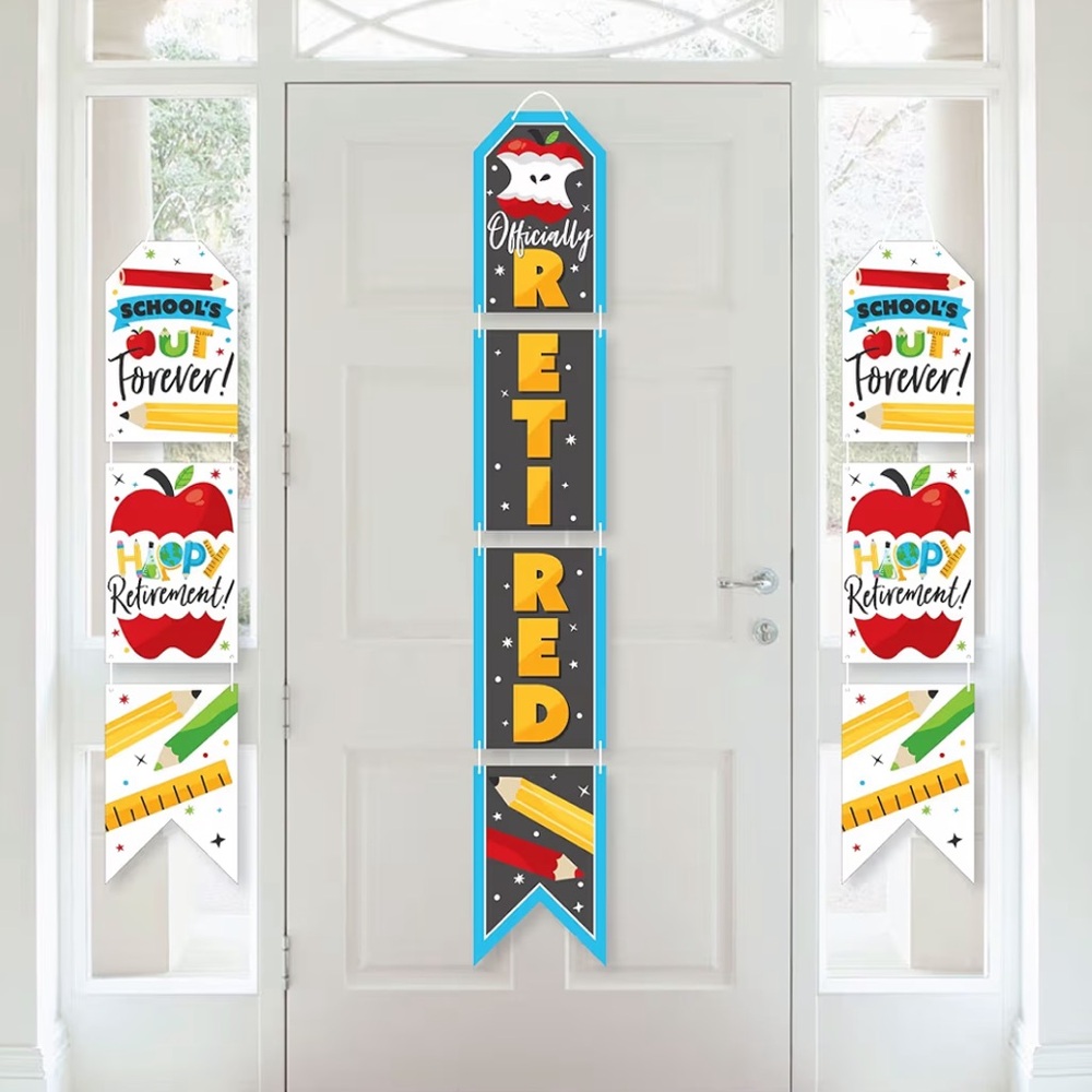 Retirement Party Door Banner - Black and Yellow
